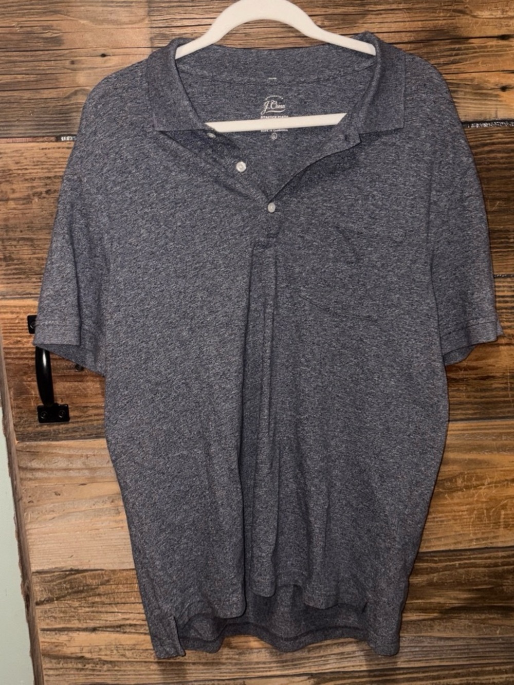 J. Crew Men's Heather Grey Polo Shirt